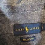 Ralph Lauren Relaxed Fit Denim White Stars Long Sleeve Button Down Women's Small Photo 5