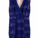 Anthropologie Foxiedox Blue Crochet Lace Backless Dress Women’s Small NWT Photo 3