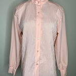 Vintage Peach Pink Blouse Sz Small? Wave Crinkle Front Made in USA Photo 0
