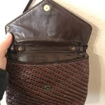 Fendi Vintage Woven Small Leather Crossbody Brown Bag Photo 3