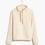 Madewell MWL Ribbed Funnel Neck Sweatshirt Size Medium Antique Cream Size XS Photo 8