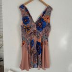 Free People  Back Yard Party Dress Floral Tunic Mini Tank Boho Casual Babydoll XS Photo 1
