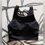 Lululemon  High Neck Strappy Black Padded Women’s Sports Bra Top Sz 2 EUC Photo 0