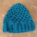 Anthropologie Handmade knit teal beanie  Photo 0