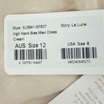 Shona joy NWT La Lune High Neck Bias Maxi Dress Cream Size 8 Sleeveless Formal Photo 8