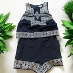 Parker  Black and White Embroidered Romper Photo 0