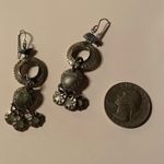 925 Silver Green Shimmer Enamel Dangle Earrings Photo 6