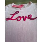 Lilly Pulitzer Cotton Rami Sweatshirt Top Small Pink Blossom Love Graphic NWT Photo 3