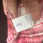 American Eagle Cropped Flannel Shirt Women's Size S AEO Pink Plaid Button Up Photo 6