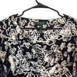 Lauren Ralph Lauren Black & White Floral Long Sleeve Wrap Style Dress Women Sz 2 Photo 2