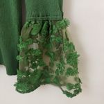 Cato  Kelly Green Ribbed Knit V-Neck Trumpet Lace Cuffs Elegant Classy Sweater XL Photo 5