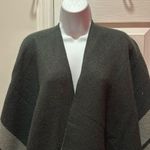 Woolrich  Black & Gray Soft Poncho Fringe Wrap One Size Photo 2