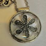 Lucky Brand Silver Tone Clear Crystal Daisy Pendant Necklace Brand Photo 4