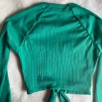 All In Motion  Cropped Green Long Sleeve Swim Top Photo 3