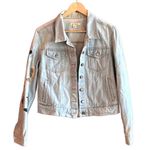 Miami Womens Denim Jacket Sz Medium Light Wash Embroidered Jean Boho Blue Photo 0
