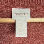 Chico's Rusty Orange Knit Bell Sleeve Layered V-neck Sweater Sz 12 Photo 5