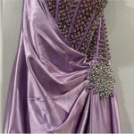 Sherri Hill 55367 Draped One Shoulder Gown Lilac Size 2 Photo 3