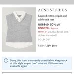 Acne Studios  Layered Gray Marabou Waistcoat Cable Knit Vest XS Photo 7