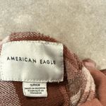 American Eagle Pink Plaid Button Down Hooded Long Sleeve Flannel Size S Photo 3