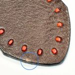 Coldwater Creek  Brown Leather Belt with Red Bead Details Photo 7