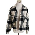 C One NWT Wool Black & White Plaid Shacket Photo 1