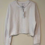 Refuge  Athletics Women's Cropped Sweatshirt Pullover Crew White‎ Size Large NWT Photo 0