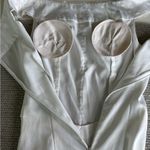 Vintage 90s White Beaded Satin Off The Shoulder Corset Top Wedding Dress Small Photo 9