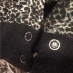 Free People Lori Bomber Jacket Black/Green Viscose Wool Trim Snaps NWOT Sz S Photo 3