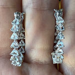 Natural White Topaz Sterling Silver Hoop Earrings Photo 0