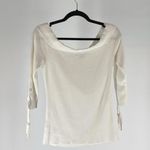Tommy Hilfiger Stylish Cream Long Sleeve Top with Tie Details Photo 2