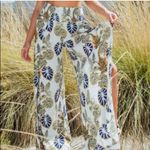 REWASH  Smocked Wrap Wide Leg Pants Palm Print XL Boho Gypsy Beach Vacation EUC Photo 1