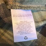 Wallflower Women's Crop Boxy Cotton Flannel Long Sleeve. Green/Black Size Medium Green Photo 6