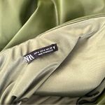 ZARA Olive Green Vegan Leather Bustier Bodysuit with Straight Neck Size Medium Photo 8