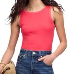 Madewell NWT  Regenerative Cotton Essential High Neck Tank Top Red Womens Large Photo 0