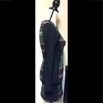 Divided Bodycon Dress, Black w/ Colored Zagging Stripes, 2 Photo 1