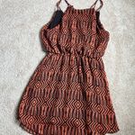 Poetry  Burnt Orange & Brown Chiffon Mini Dress. Size Medium Photo 7