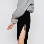 ZARA NWT  Straight Neck Ruched Draped Black Dress Photo 1