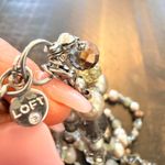 Loft  Multi Strand Beaded Necklace Gray Silver Pearl Crystal Statement Dressy Photo 3