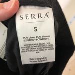 Serra  NWT Women's Black Linen Pants Elastic Waist Drawstring Size S Photo 2