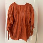 Holding Horses Linen Loosefit Lagenlook Solid Burnt OrangeSmall Shirt Blouse S Photo 4