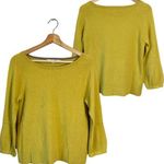 Boden Women's Size 4 100% Cashmere Puff Sleeve Knit Pullover Sweater Yellow Cozy Photo 0