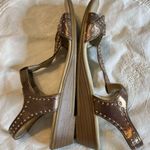Rialto  Gemma Low Wedge Slingback Sandals Bronze Gold Balls NO SIZE Approx 7-7.5 Photo 6