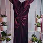 XScape  Off-Shoulder Burgundy Maxi Dress Photo 5
