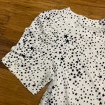 Loft White Star Print Short Sleeve Top Womens Size XS Casual Cotton T-Shirt Tee Photo 1