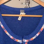 We The Free Free People Henley shirt medium NeW  Royal Blue Knit Top soft Photo 2