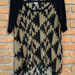 Daytrip  Buckle Women's Aztec High Low Mixed‎ Media Tunic Blouse Brown Black - M Photo 0