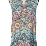 Dana Buchman Medium Top Sleeveless Geometric V-Neck Hi-Low Hem Lightweight Multi Photo 0