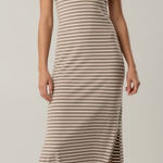 Aerie OFFLINE By  Thumbs Up Heavyweight Polo Maxi Dress Size Large Ribbed Striped Photo 0