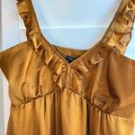 Tocca 100% Silk Ruffle Babydoll Knee Length Dress in Amber Yellow size 4 NWT Photo 3