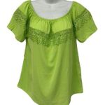 Lucky too lime green crochet detail over shoulder women's size M Medium Photo 0